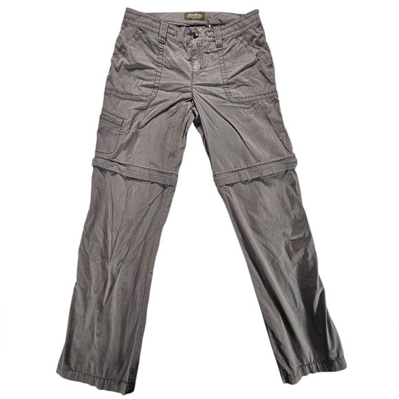 Eddie Bauer Convertible Cargo Pants Green Zip Off Hiking Outdoors Size 6 - Picture 1 of 5